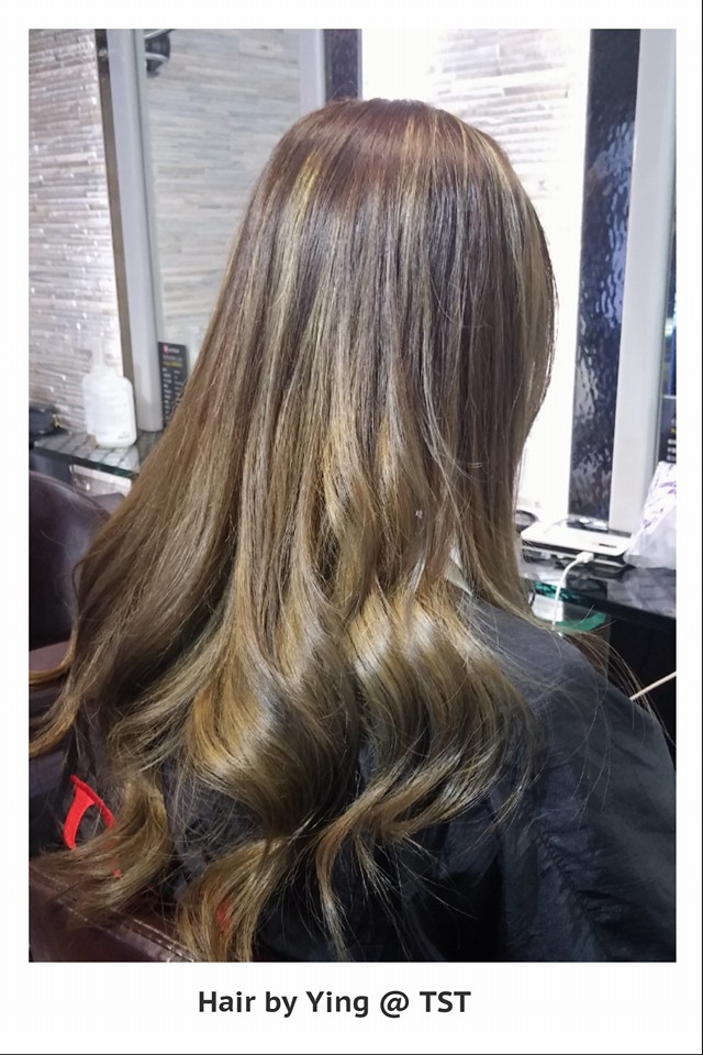 Balayage with light gold